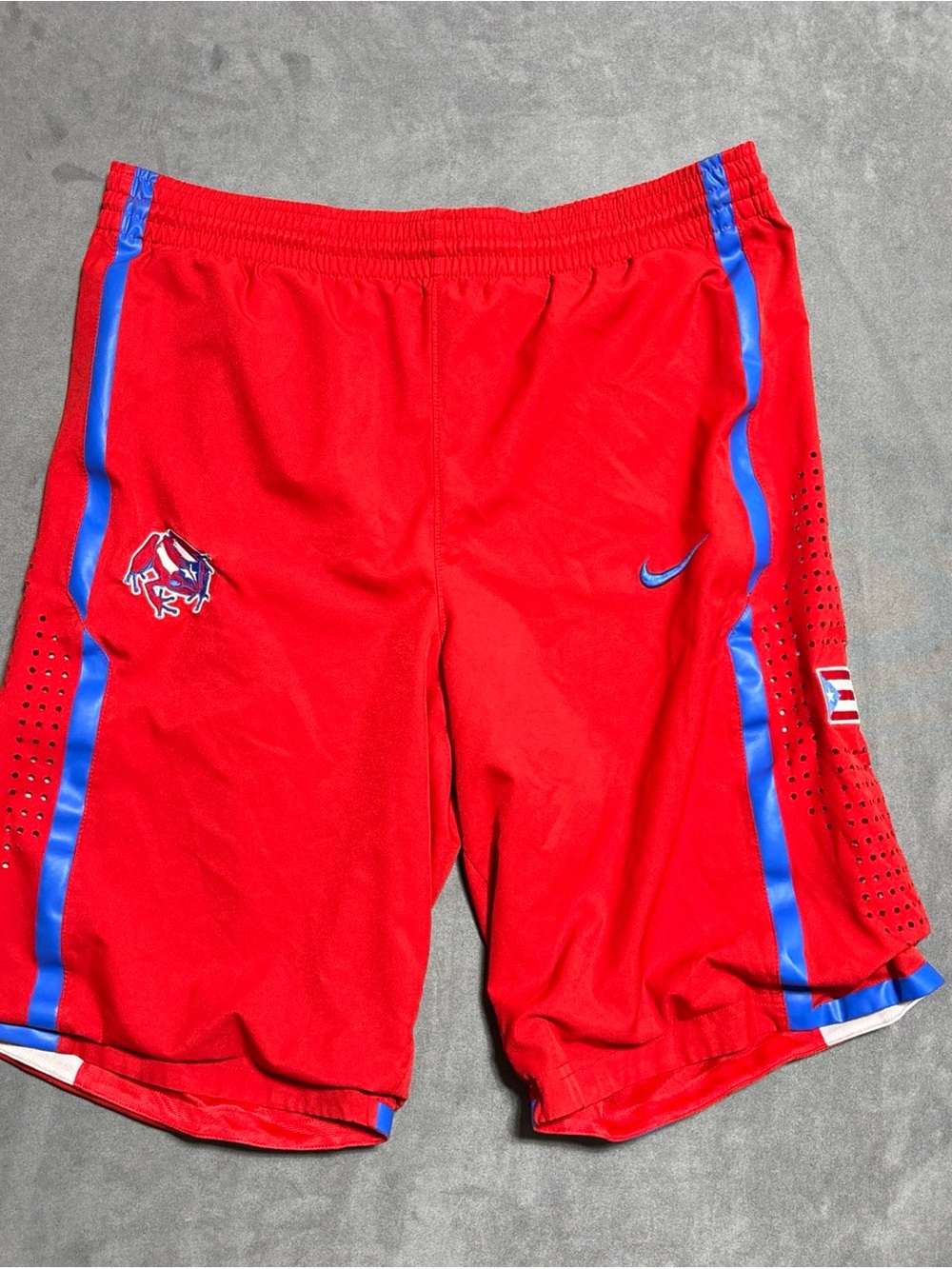Nike Puerto Rico Team Issue Basketball FIBA Short Red Blue Size Small Length +3